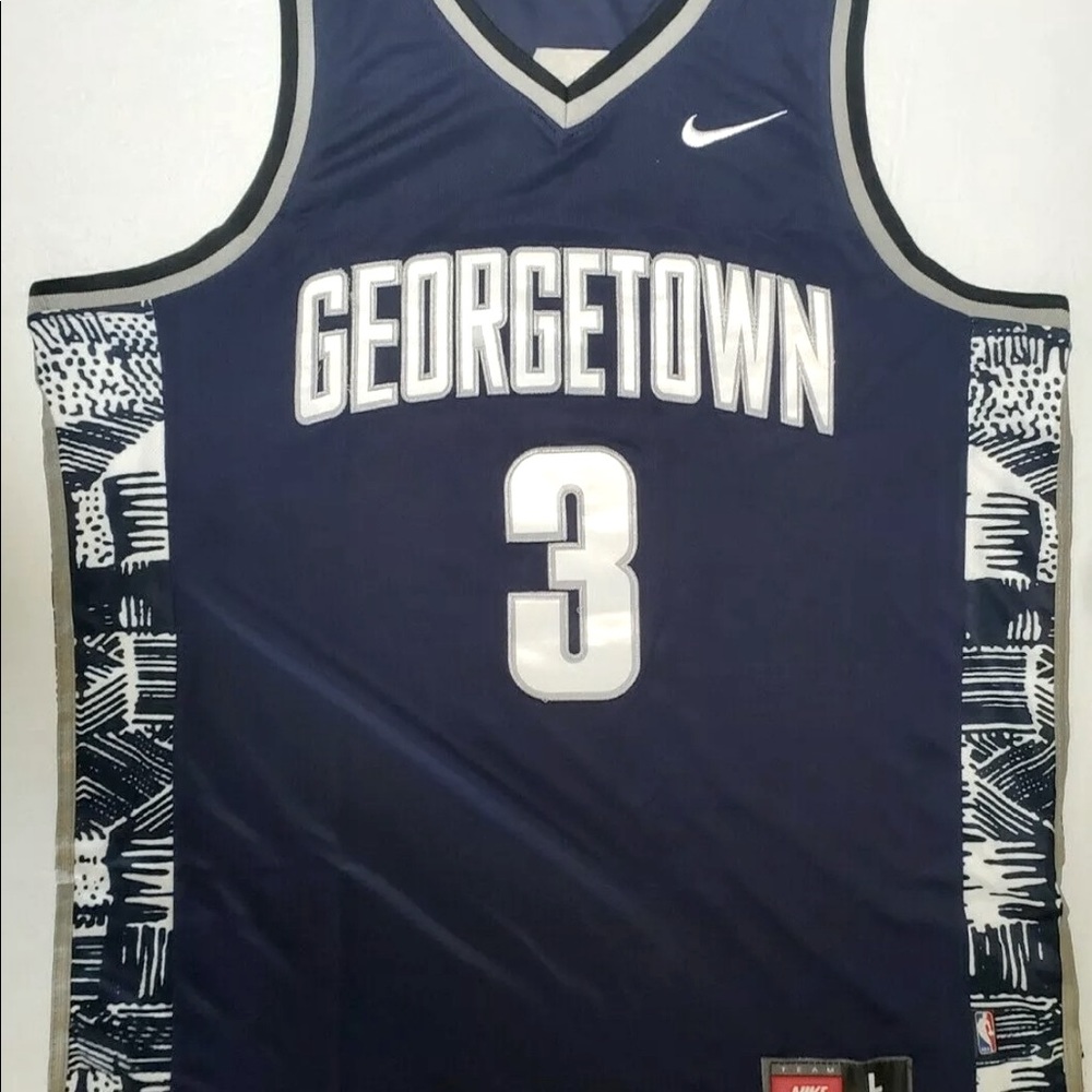 Nike Engineered Allen Iverson Georgetown College Game Jersey ~ Navy, Sz L